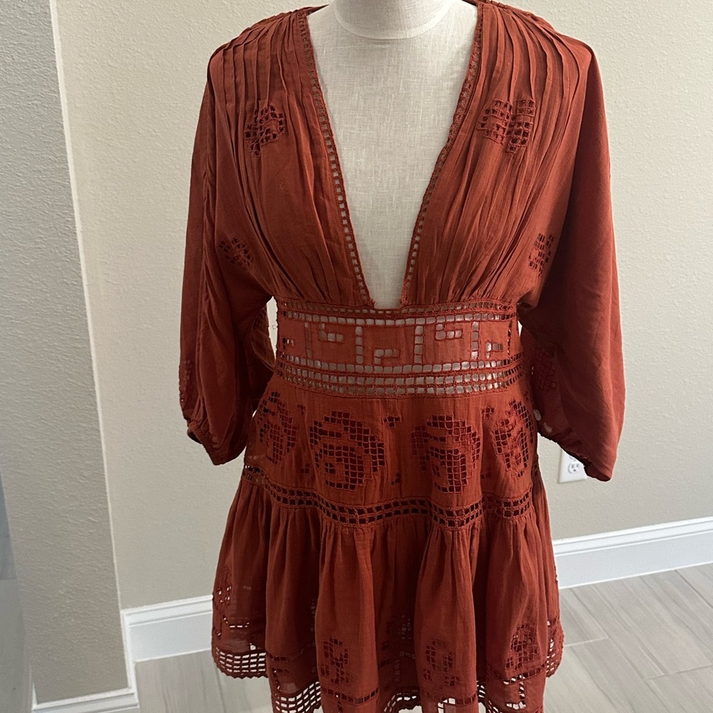 NWT Free People Rust Dress. Size 12